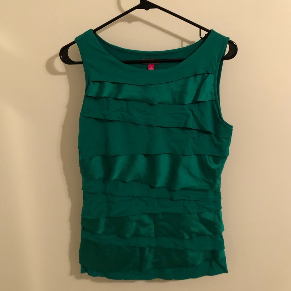 Vince Camuto Kelly Green Layered Sleeveless Blouse
